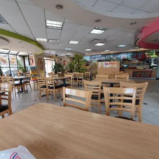 the inside of a restaurant