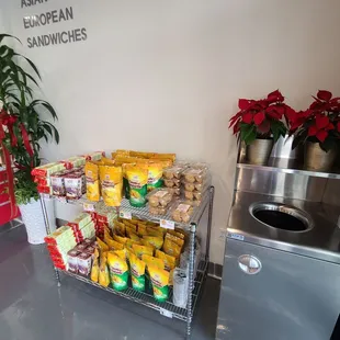 a display of asian sandwiches