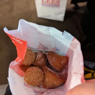 Beignets and sesame balls