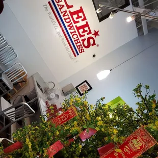 a sign for lee&apos;s sandwiches