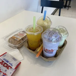 Passion Fruit Drink  Almond Croissant Almond Butter Cookies 9oz Avocado Smoothie