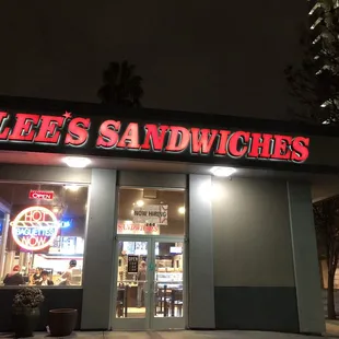 Store front from outside.