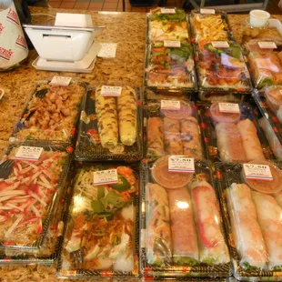 Various to-go treats including spring rolls