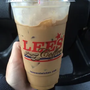 Large iced Lee's coffee please...