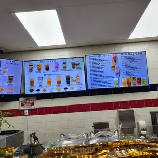 menus on the wall