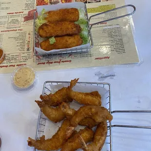 Cod Fish appetizer, Shrimp appetizer