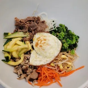 Bibibap they serve w rice on side
