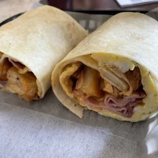 Breakfast wrap with ham