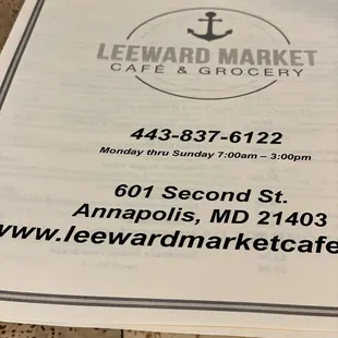 menu