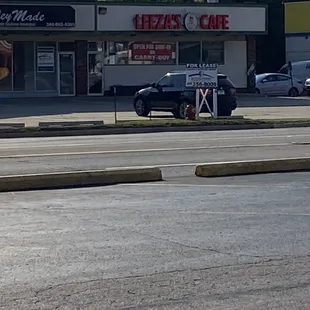 a delivery truck driving down the street