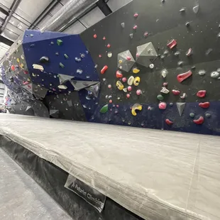 One of the bouldering walls