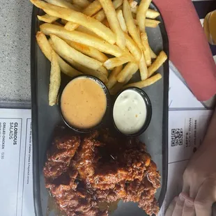 Chicken testers and fries