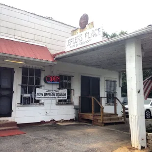 the front of the restaurant