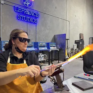 Wife learning to melt rod. 1st time and had a blast!