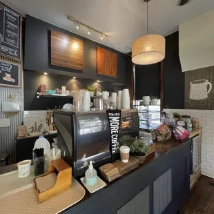 a coffee shop counter