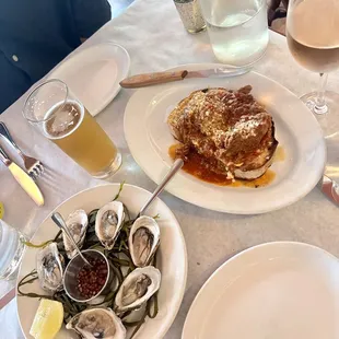 Oysters and Meatball Bruschetta