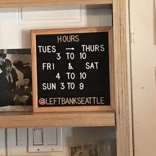Hours as of July 2019