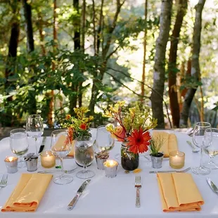 The table-setting for a wedding in Nor-Cal