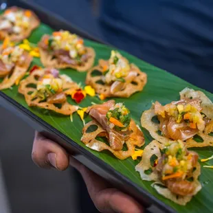 Soy Cured Salmon, Pickled Slaw, Lotus Chips