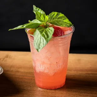 a strawberry mojita with mint