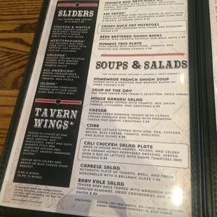 Left side of the menu
