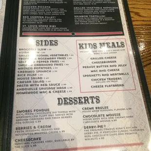 Right side of menu