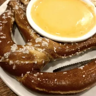 Jumbo pretzel with beer cheese