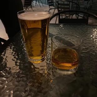 Blue Corn Malt Liquor 8% + NM Straight Bourbon 90 proof (70% corn/30% Rye)