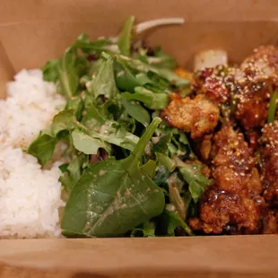 Soy chili garlic rice bowl