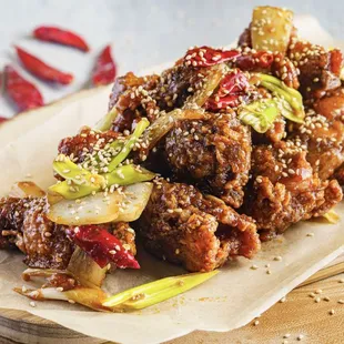 a closeup of a plate of food