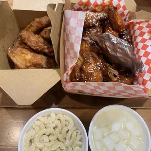 All 3 Flavors Large Fried Chicken with radish and mac salad