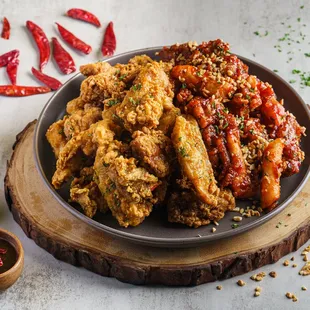 food, chicken wings and fried chicken