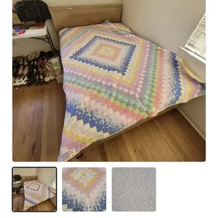 Listing for frayed and holey quilt