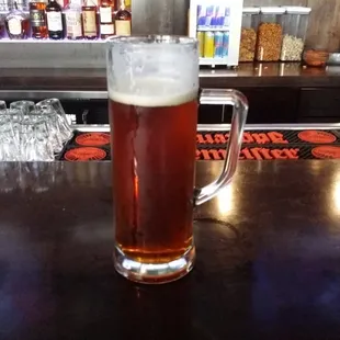 Big beers. Fresh squeezed on tap. They were cool about putting my MLB game on. Thx!