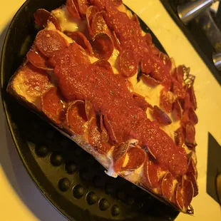 Detroit style pizza