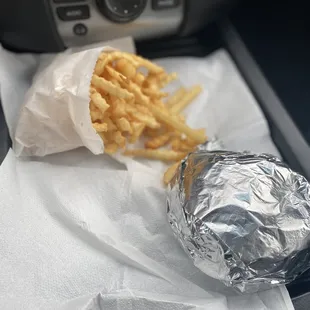 french fries in a wrapper