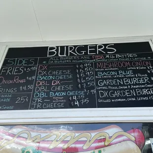 May 2024 Burgers Menu