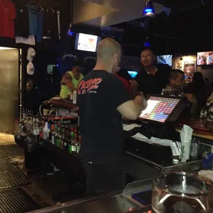 This bartender! OMG! He can remember like 5 different orders! Good Job! Super fast!