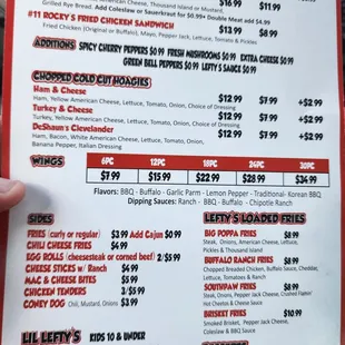 menu