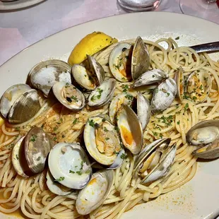 Clams over Pasta