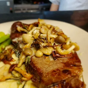 New York Strip with Mushrooms