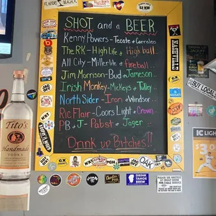 Shot and beer offerings