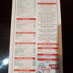 menu