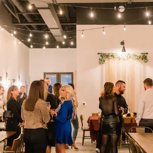 Private event space for parties and overflow taproom seating.