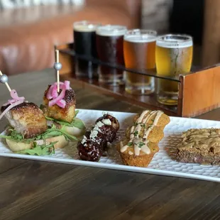 Beer pairing dinners &amp; events. Shown: Tapas Flight beer pairing