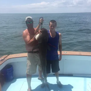 Biggest catch of the day, came in at 55 lbs., but I still say the scale was broken