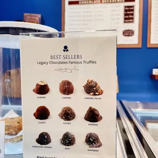 a selection of chocolates on display