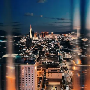 a view of a city at night