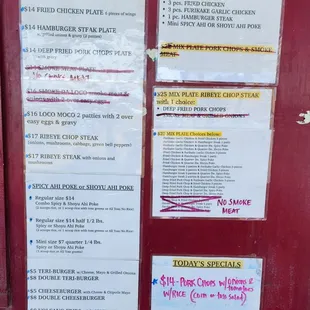 Posted menu