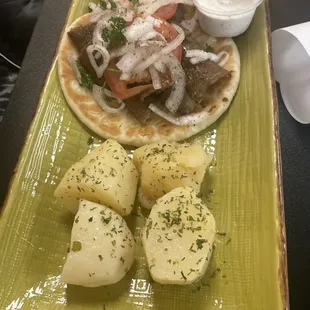 Legacy  Gyro combo with potatoes
